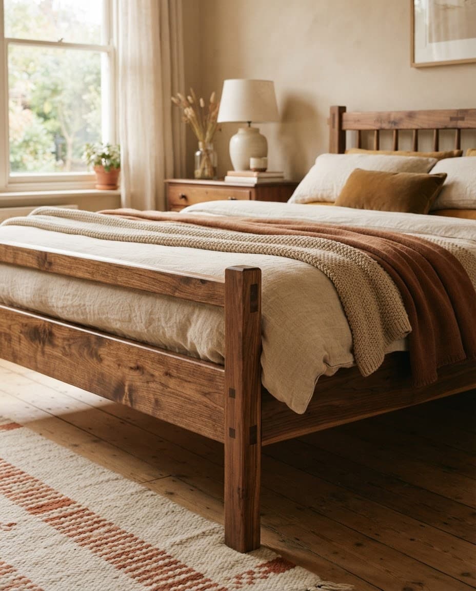 Un lit en bois massif installé chez un client